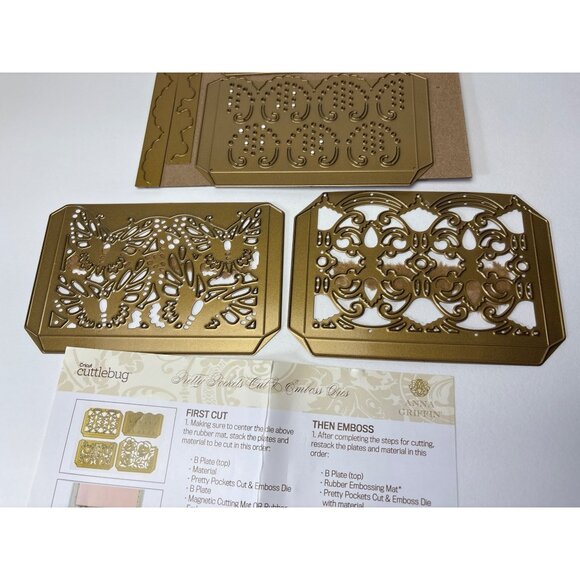 Anna Griffin Pretty Pockets Cut & Emboss Dies Cricut Cuttlebug Crafts - Picture 3 of 15